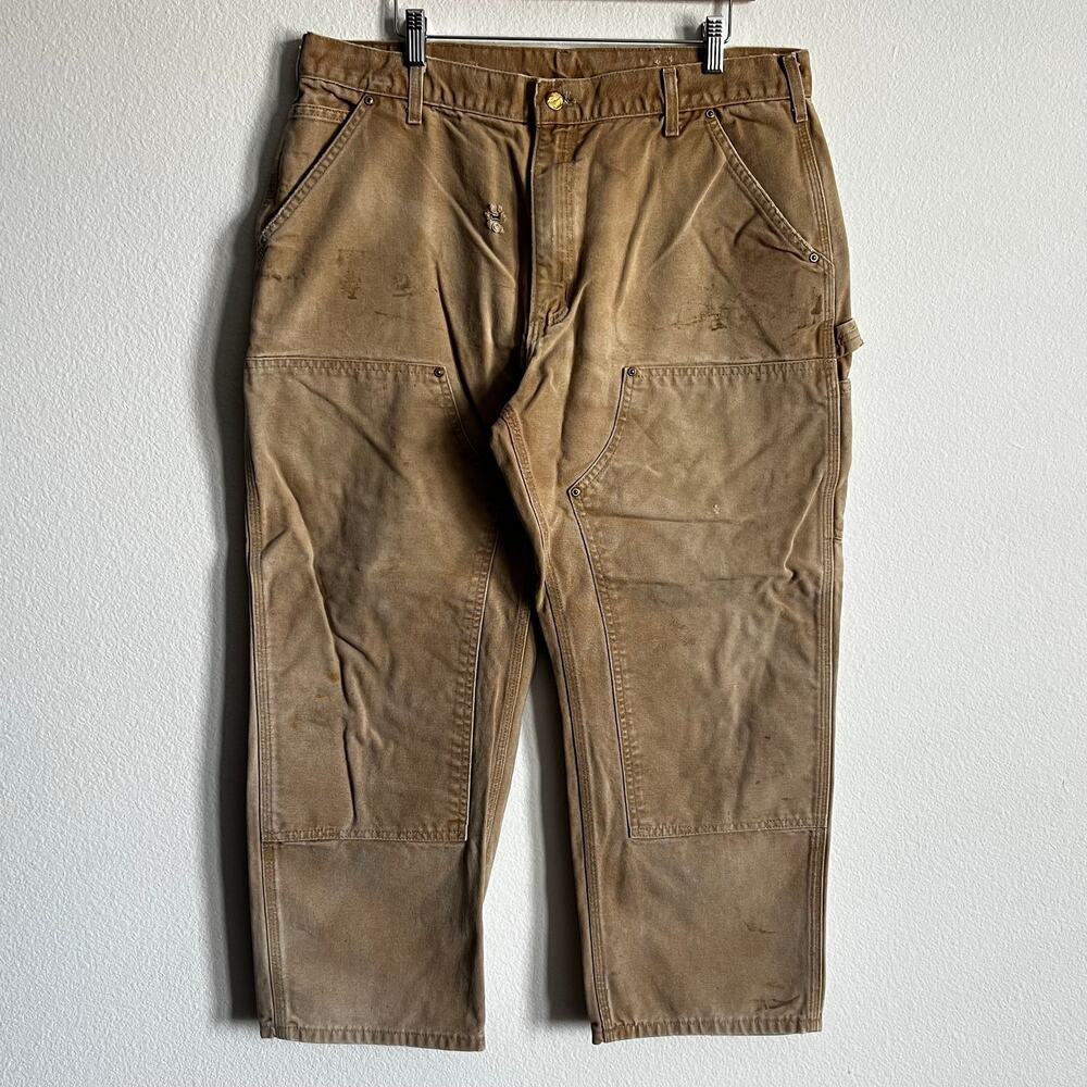 Carhartt B01 BRN brown double knee work wear carpenter pants